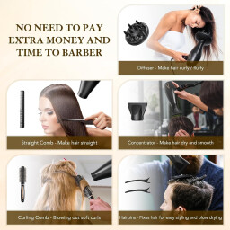 مجفف شعر احترافي GLAM أيوني سريع التجفيف 2300 واط GLAM Professional Ionic Fast Drying Hair Dryer 2300W