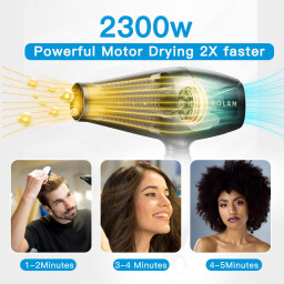 مجفف شعر احترافي GLAM أيوني سريع التجفيف 2300 واط GLAM Professional Ionic Fast Drying Hair Dryer 2300W