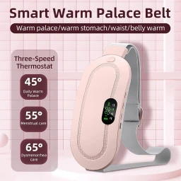 حزام تدفئة واهتزاز ذكي لتخفيف آلام البطن والظهر والدورة الشهرية Smart heating and vibration belt for relieving abdominal, back, and menstrual pain