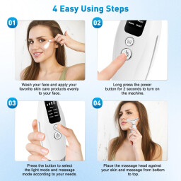جهاز تدليك الوجه الكهربائي بتقنية EMS سبع ألوان LED لشد البشرة ومكافحة التجاعيد EMS electric facial massager with seven LED colors for skin tightening and anti-wrinkle treatment