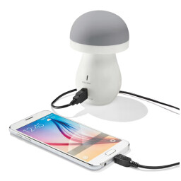 شاحن متنقل سلفر كرست بتصميم فطر مع إضاءة LED Silver Crest Mushroom Design Portable Charger with LED Light