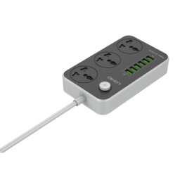 LDNIO SC3604C موزع كهرباء 3 منافذ مع 6 منافذ USB وشحن سريع 20 واط LDNIO SC3604C 3-Outlet Power Strip with 6 USB Ports 20W Fast Charging