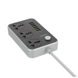 LDNIO SC3604C موزع كهرباء 3 منافذ مع 6 منافذ USB وشحن سريع 20 واط LDNIO SC3604C 3-Outlet Power Strip with 6 USB Ports 20W Fast Charging