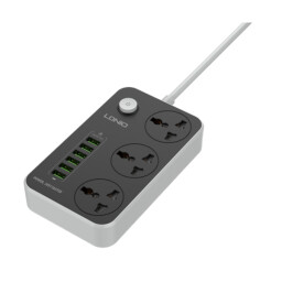 LDNIO SC3604C موزع كهرباء 3 منافذ مع 6 منافذ USB وشحن سريع 20 واط LDNIO SC3604C 3-Outlet Power Strip with 6 USB Ports 20W Fast Charging