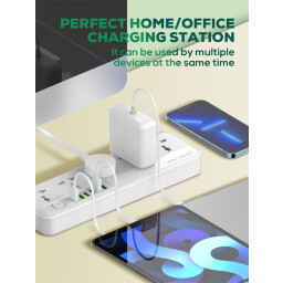 موزع كهرباء LDNIO SC5614C بخمسة منافذ كهرباء وستة منافذ USB مع شحن سريع قدرة 20 واط LDNIO SC5614C 5-Outlets Power Strip with 6 USB Ports (20W Fast Charging & 2500W High Power)
