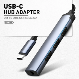 محول LDNIO DS-104C من Type-C إلى 3 منافذ USB 2.0 مع منفذ صوت 3.5 ملم LDNIO DS-104C Type-C to 3x USB 2.0 + 3.5mm Audio Adapter