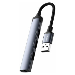 محول LDNIO DS-104U من USB-A إلى 3 منافذ USB 2.0 مع منفذ صوت 3.5 ملم LDNIO DS-104U USB-A to 3× USB 2.0 + 3.5mm Audio Adapter