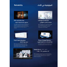 سبلت جداري انفيرتر 2 طن تحكم امبيرية Wall Split Inverter and Ampere Control AC - 2 Ton