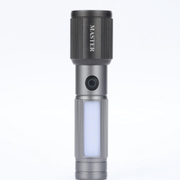 مصباح يدوي 7 واط 2000 ملي أمبير تايب سي زووم مغناطيسي أسود Master Rechargeable Flashlight 7W 2000mAh Type-C Zoom Magnetic - Black