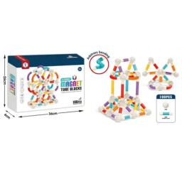 مكعبات مغناطيسية مرنة 100 قطعة Magnet tube blocks 100pcs