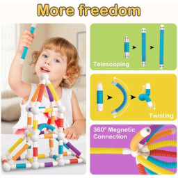 مكعبات مغناطيسية مرنة 100 قطعة Magnet tube blocks 100pcs