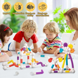 مكعبات مغناطيسية مرنة 100 قطعة Magnet tube blocks 100pcs