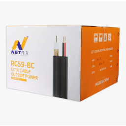 كيبل كاميرات مراقبة RG59 بطول 250 متر نحاس BC مع طاقة خارجية (NX) NX-RG59 CCTV Camera Cable - 250m - BC-OUTSIDE