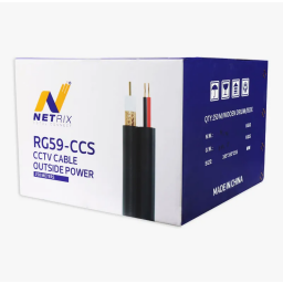 كيبل كاميرات مراقبة RG59 بطول 250 متر نحاس مكسو (CCS) مع طاقة خارجية NX NX-RG59 CCTV Camera Cable - 250m - CCS-OUTSIDE