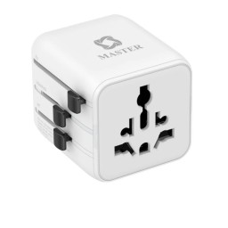 محول سفر عالمي Universal Plug بقدرة 2500 واط، 10 أمبير – أبيض Universal Plug Travel Adapter 2500W, 10A – White