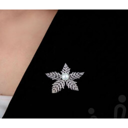 بروش نحاس مطلي بالبلاتينيوم كود 8489 Platinum-plated brass brooch, code 8489