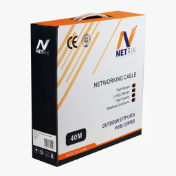 كيبل شبكة خارجي NX CAT6 نحاس نقي 100% مدرع SFTP بطول 40 متر NX SFTP CAT6 Outdoor Network Cable 40m 100% Copper