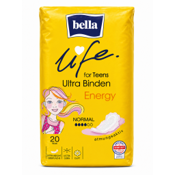 فوط صحية بيلا لايف إنرجي للمراهقات Bella Life Ultra Binden Energy (For Teens)
