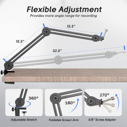 حامل ميكروفون ذراع بوم فايفين BM63 شديد التحمل FIFINE BM63 Heavy-Duty Microphone Boom Arm Stand