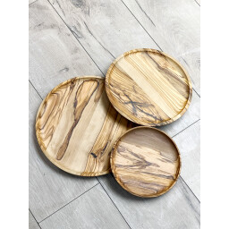 سيت مواعين خشب wooden plate set