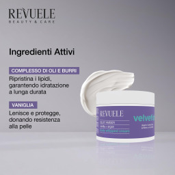 كريم جسم مرطب بالفانيلا والأرغان، 300 مل REVUELE Velvetish Silky Amber Moisturizing Body Cream with Vanilla & Argan - 300ml