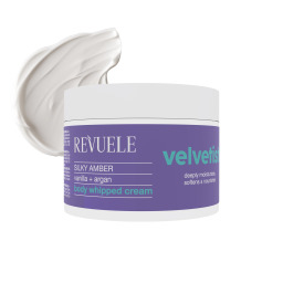 كريم جسم مرطب بالفانيلا والأرغان، 300 مل REVUELE Velvetish Silky Amber Moisturizing Body Cream with Vanilla & Argan - 300ml