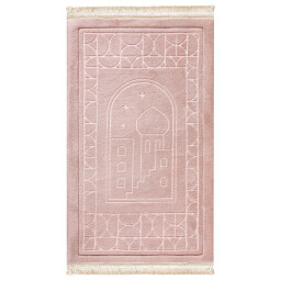 سجادة صلاة محفورة لون زهري Blush Pink Emboss Prayer Mat