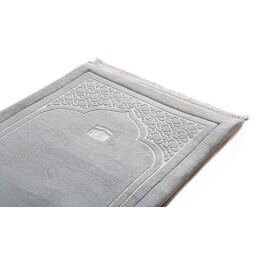 سجادة صلاة محفورة لون فضي Greyish Emboss Prayer Mat