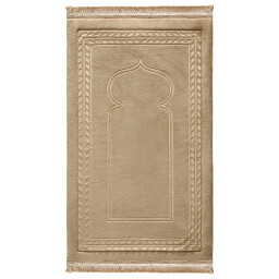 سجادة صلاة محفورة لون ذهبي Bronz Emboss Prayer Mat