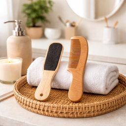 طقم عناية شخصية خشبي Mengshan Renjia فاخر Mengshan Renjia Luxury Wooden Personal Care Set