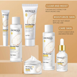 مجموعة بيواكوا (Bioaqua) للعناية بالبشرة بخلاصة لب الأرز الخام Bioaqua Rice Raw Pulp Rejuvenating Moisturizing Six-Piece Suit
