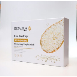 مجموعة بيواكوا (Bioaqua) للعناية بالبشرة بخلاصة لب الأرز الخام Bioaqua Rice Raw Pulp Rejuvenating Moisturizing Six-Piece Suit
