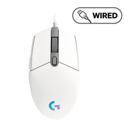 G102 - ماوس ألعاب سلكي RGB بدقة 8000DPI مع 6 أزرار قابلة للبرمجة - أبيض G102 8000DPI Wired RGB Gaming Mouse with 6 Programmable Buttons - White