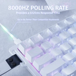 كيبورد مغناطيسي للألعاب بتقنية Rapid Trigger - تصميم 60% - ثلاثي الوضع - أبيض Rapid Trigger Magnetic Keyboard - 60% Layout - Tri-Mode - White
