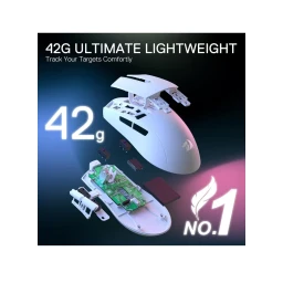 ماوس ألعاب - سلكي - 5 أزرار - أبيض Gaming Mouse - 5 Buttons - Wired - White