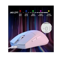ماوس ألعاب - سلكي - 5 أزرار - أبيض Gaming Mouse - 5 Buttons - Wired - White