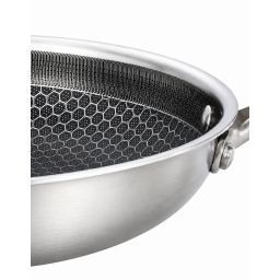 مقلاة فولاذ مقاوم للصدأ 24 سم بطبقة خلية النحل غير اللاصقة STAINLESS STEEL NONSTICK HONEYCOMB COATING PAN - 24CM
