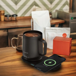 كوب ليبريسو حافظ للحرارة 12 أونصة مع قاعدة شحن لاسلكية - أسود LePresso Heated Mug 12oz with Wireless Charging Pad - Black