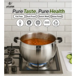 طقم قدور 6 قطع ستانلس ستيل عيار 18/10 من لايف سمايل Life Smile 6 Piece Stainless Steel Pots Set
