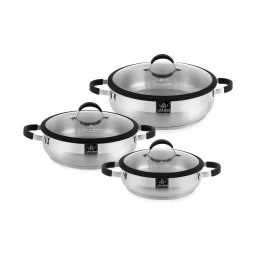 سيت تبسي 6 قطع ستانلس ستيل من لايف سمايل Life Smile 6 Piece Stainless Steel Pots Set