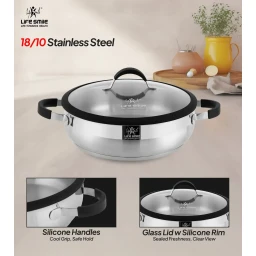 سيت تبسي 6 قطع ستانلس ستيل من لايف سمايل Life Smile 6 Piece Stainless Steel Pots Set