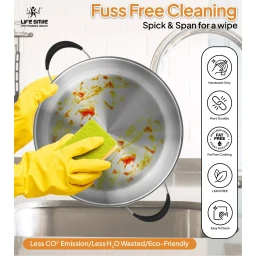 سيت تبسي 6 قطع ستانلس ستيل من لايف سمايل Life Smile 6 Piece Stainless Steel Pots Set