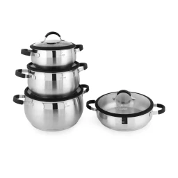 طقم قدور 8 قطع ستانلس ستيل عيار 18/10 من لايف سمايل Life Smile 8 Piece Stainless Steel Pots Set