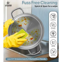 طقم تبسي 6 قطع ستانلس ستيل عيار 18/10 من لايف سمايل Life Smile 6 Piece Stainless Steel Pots Set