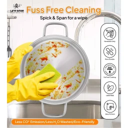 طقم قدور 6 قطع ستانلس ستيل عيار 18/10 من لايف سمايل Life Smile 6 Piece Stainless Steel Pots Set