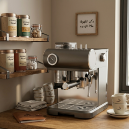 ماكنة تحضير القهوة والاسبريسو الاحترافية مع طاحونة مدمجة بضغط 20 بار coffee and espresso machine with a built-in grinder and 20 bar pressure