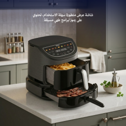 قلاية هوائية مع شواية بيتزا بحجم 8.5 لتر متعددة الاستخدامات 2100 واط Air fryer with pizza grill