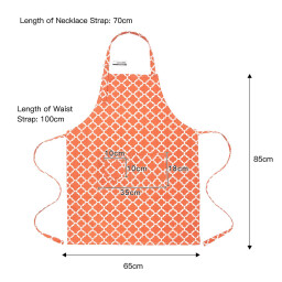 صدرية طبخ قطنية احترافية بثلاثة جيوب عملية برتقالي Professional cotton cooking apron with three practical pockets