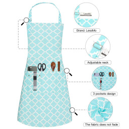 صدرية مطبخ احترافية قطنية متعددة الاستخدامات اخضر فاتح Professional cotton multi-purpose kitchen apron, light green