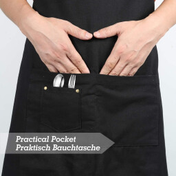صدرية مطبخ قطني عملي أصلي متعدد الاستخدامات اسود Original, practical, multi-purpose cotton kitchen apron in black